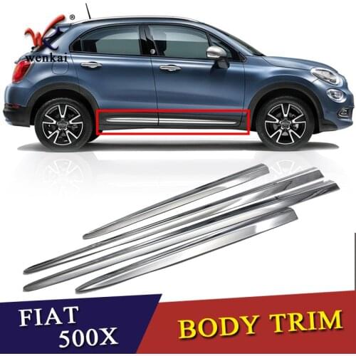WENKAI ABS Chrome Door Body Molding Fit For Fiat 500X 2015 2016 2017 2018 Accessories Side Strips Trim Cover