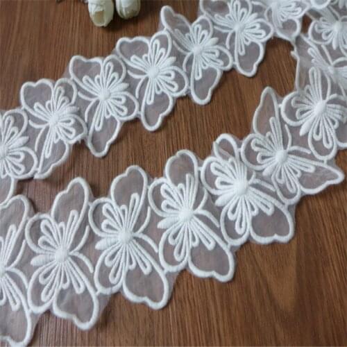 Beautiful Butterfly Applique Lace Ivory White Lace Trim ribbon DIY Home Decoration Sewing Patchwork