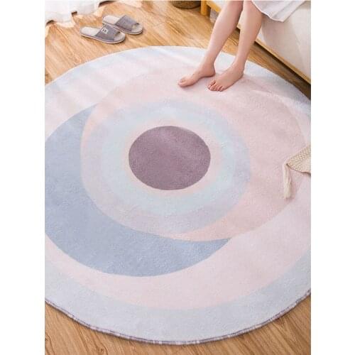 Nordic Ins Geometric Round Carpet Modern Living Room Soft Plush Area Rug Bedroom Non Slip Chair Cushion Chair Mat Home Decorate
