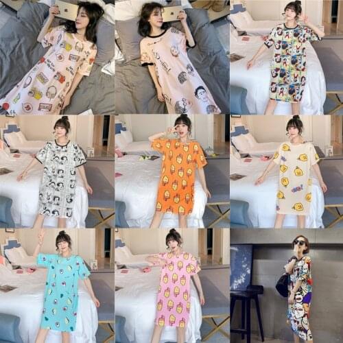 Summer Nightgowns for Women Fashion Atoff Home Soft Milk Silk Nightshirts PJS Satin Nightdress