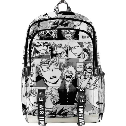 2021 Anime My Hero Academia Men Travel Backpack Boys Girls School Bags Oxford 3D Print Cartoon Black Hip hop Backpacks
