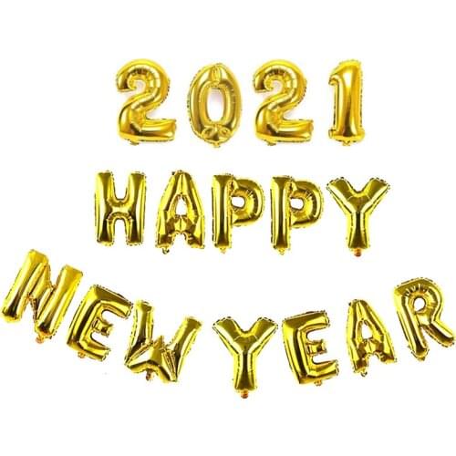 Hello 2021 Balloon Set Foil Balloons Rose Gold Happy New Year Party Decorate Globos Home Shower Air Balls Suit Photography Prop