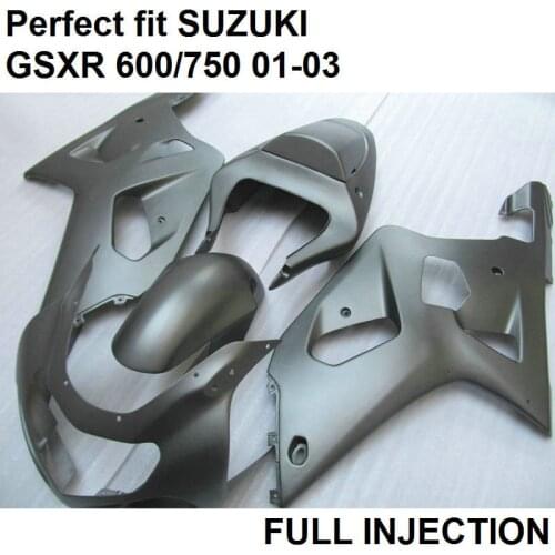Motorcycle unpainted bodywork fairings for Suzuki GSXR600 01 02 03 matte black fairing kit GSXR750 2001 2002 2003 LV79