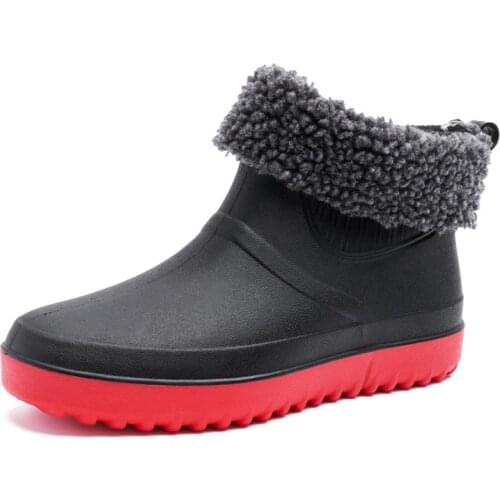 New Fashion Rain Boots Mens Short Fishing Work Kitchen Rain Rubber Boots Water Shoes and Boots