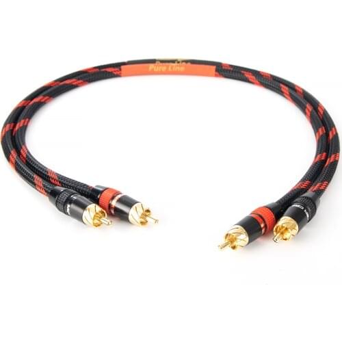Hifi RCA Cable Pair 4N OFC RCA Cable Male To Male RCA Cable Interconnect HiFi Audio Cable