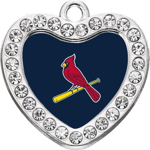 Baseball Player Crystal Pendant St. Louis Mens and Womens Bracelet Necklace Cardinals Pendant DIY Jewelry