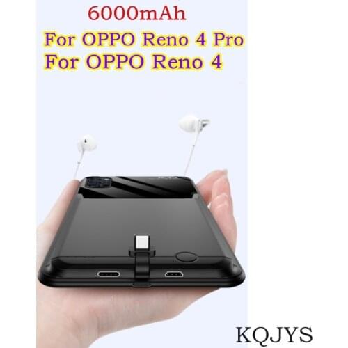 6000mAh Portable Power Bank Battery Charging Cover For OPPO Reno 4 Pro Battery Case External Battery Charger Cases For Reno 4