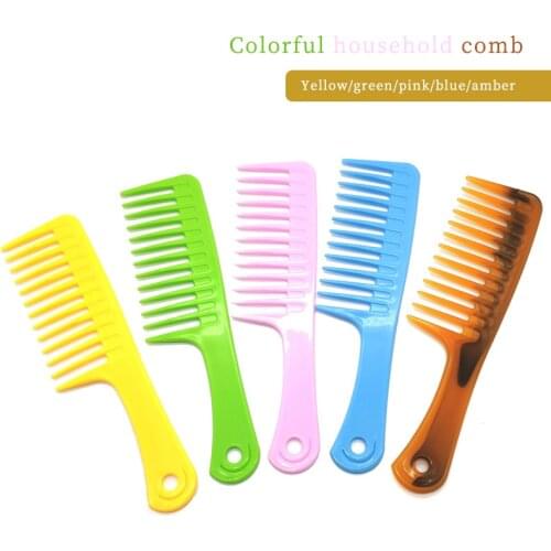 Anti-static Detangling Plastic Hair Comb wide tooth comb hanging Hole Handle Grip Curly Hair Hairbrush Reduce Hair Loss Comb