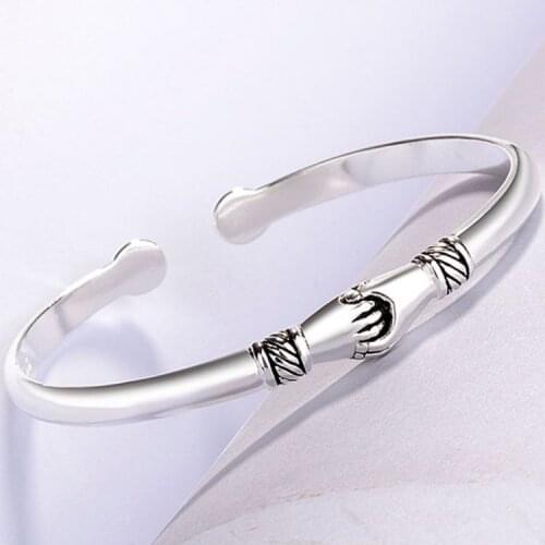 Stainless Steel Personalized Adjustable Handshake Bracelet