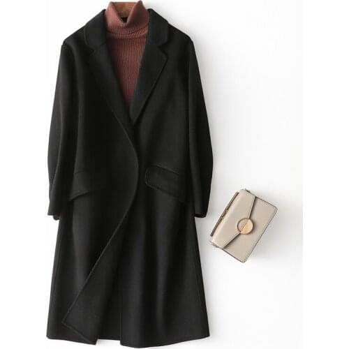 Woollen Suit Coat Womens Autumn and Winter Coat Womens 2021 New Foreign Style Small Fragrance Double-sided Coat Fashion