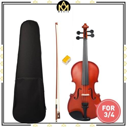 NEW 3/4 Violin Matte Violin Student Violin W/Case+Bow+Rosin Set For Biginner Violin Learner Natural Color Violin/Fiddle