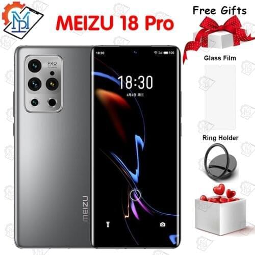 New Original Meizu 18 Pro 5G Mobile Phone 8G+128G 6.7" Snapdragon 888 Octa Core Android 11 40W Fast Charger NFC Smartphone