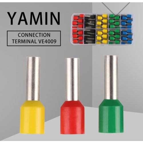200pcs Terminal 4mm2 Cold Pressure Connection Tube Type Line Nose End Fast Connect Insert Needle VE4009