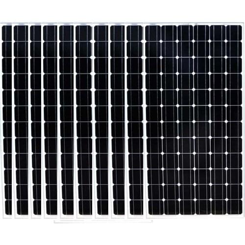 Solar Energy System 2KW 2000w Placa Solar Monocristalino 200w 36v 10Pcs 24v Battery Charger Off/On Grid System For Home Lighting
