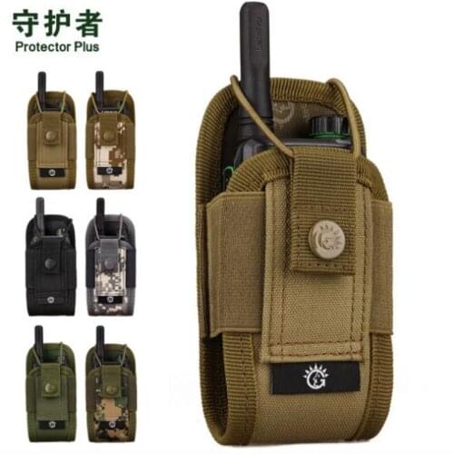 Walkie Talkie Bag (10 PCS) Protector Plus A018 Camouflage Nylon Tactical Military Molle EDC Pouch Outdoor Sports Bag