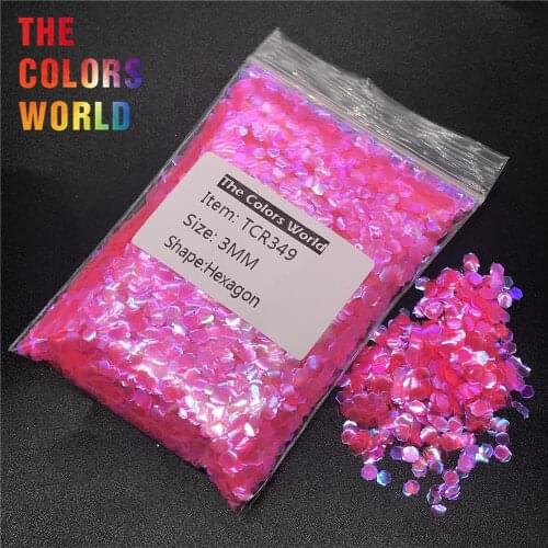 TCR349 Iridescent Rainbow Carmine With Purple Light Hexagon Shape Nail Glitter Nail Art Decoration Face Glitter Handwork DIY