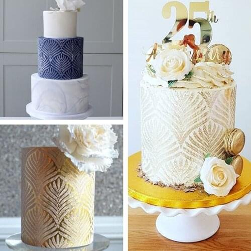 Wheat Spike Pattern Cake Stencils Template Plastic Lace Cake Boder Stencil DIY Drawing Mold Cake Decorating Baking Tool Bakeware