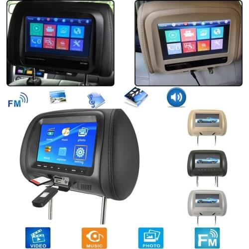 Universal 7 Inch Car Headrest Monitor Rear Seat Entertainment Multimedia Player Seat back MP4 USB SD MP3 MP5 Car Accessories