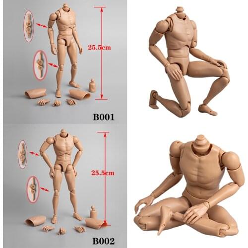 In Stock 1/6 Scale B001/B002 Narrow/Wide Shoulder Male Body 4th Generation Enhanced Version Suntan Color 12 inch Male Body