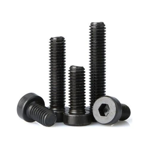 2pcs M6 M8 Allen short head screws hexagon socket thin headel screw Anti-tooth Left hand bolt black color DIN7984 12mm-20mm long
