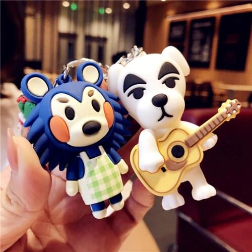 Japan Game Animal Crossing Doll Key Pendant Cute Cartoon Key Button Pendant Purse Accessories Decoration Gift Switch