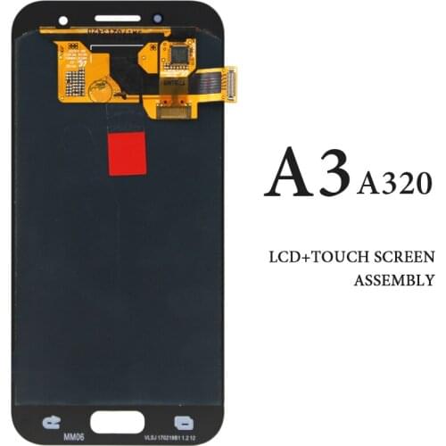 4.7" AMOLED For Samsung A3 2017 LCD Digitizer Display Replacement Spare Parts Touch Assembly A320 A320F Black White Gold Pink