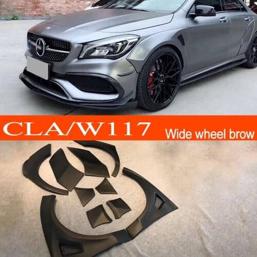 10Pcs/set Carbon Fiber / FRP Fender Trims Wide Car Wheel Brow Arches Body Kit Guard for Mercedes-Benz CLA-Class W117 2013-2018