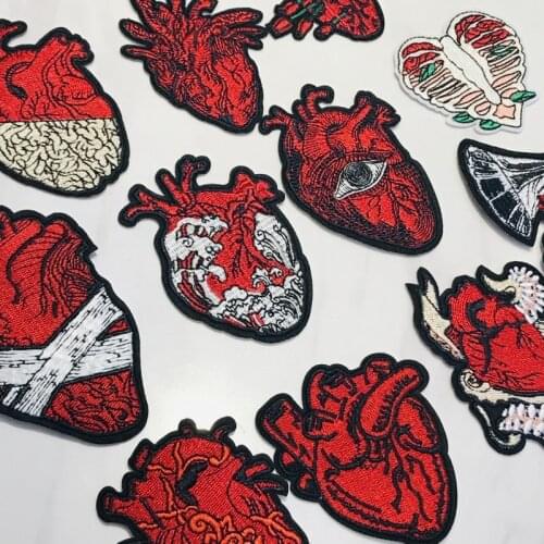 10pcs Human heart Embroidery Sew On Patches Sewn Applique Sew Badge Craft Embroidered DIY For women Clothes Trousers