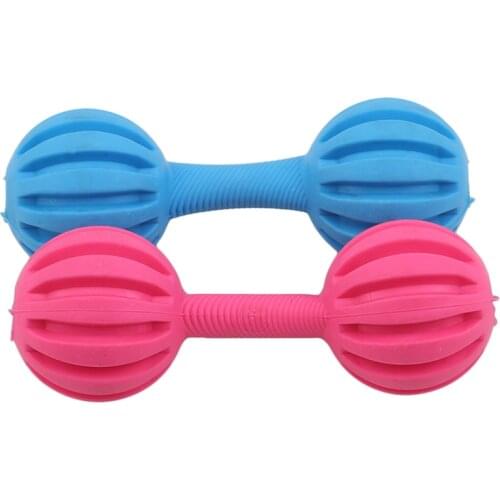 15CM Big Bone Pet Dog Puppy Rubber Dental Teeth Chew Bone Play Training Barbell Barbed Dumbbell Fetch Toys Hot Sale