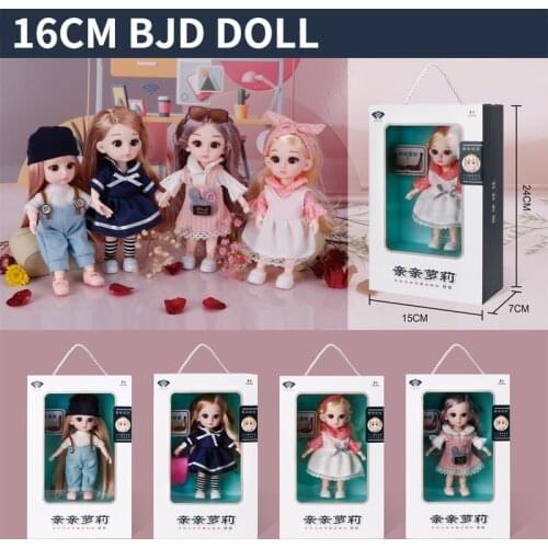 16cm BJD Doll Set Gift Box 6 Inch Doll Princess Set 3D Eye Children Girl Toy