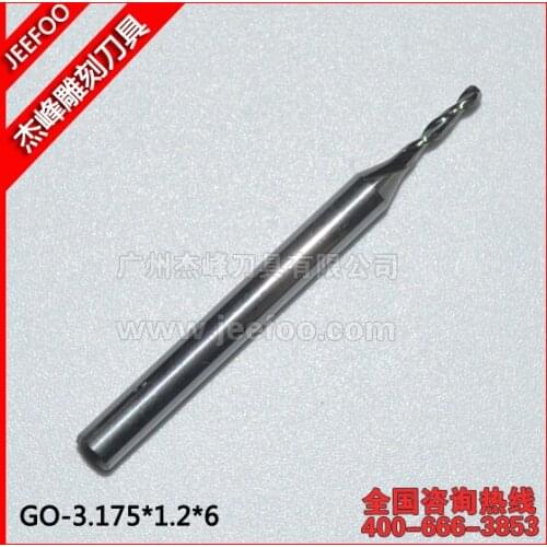 3.175*1.2*6mm 2 flutes ball nosed carbide end mills, cnc cutting tools, mill bits, cnc router tools for engraving machine