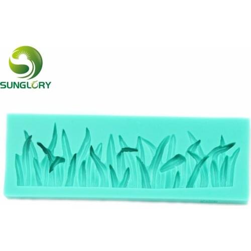 3D Fondant Silicone Mold Green Grass Silicon Sugar Craft Mould Decorating Silikon Gum Paste Soap Mold For Cake Decoration