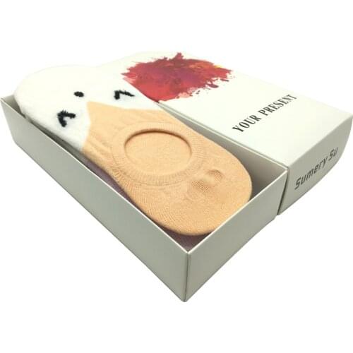 5 Pairs/lot Cotton Socks Women Summer Cute Fox Pattern Candy Color Boat Socks Ankle Socks for Girl Socks Slippers Brand Design