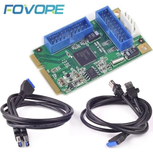 Mini PCI-e USB 3.0 Adapter 4 ports Mini PCI e to USB 3.0 adapter Expansion Card USB3.0 Mini PCI e converter With Cable
