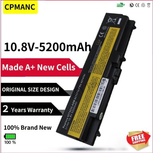 6cells 5200mAh Battery For Lenovo ThinkPad L410 L412 L420 L421 L510 L512 L520 SL410 SL510 T410 T410i T420 T510 T520 E525 bateria