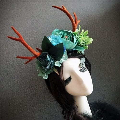 Deer hair accessories elk hair stage performance head wear birthday party supplies elf cosplay halloween hair accessories