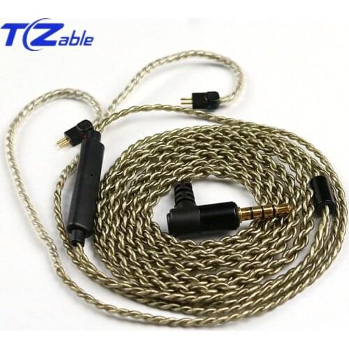 AUX 3.5mm Audio Cable Hifi Headphone Cable With Microphone For A2DC Pin ls50 ls70 ls200 ls300 e40 e50 Earphone Upgrade Cable DIY