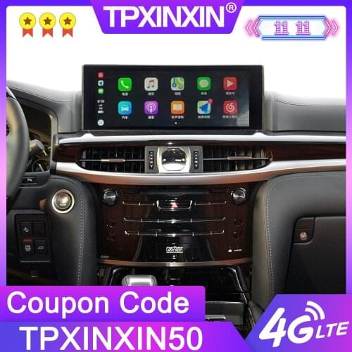 Wireless Carplay 128G For Lexus LX570 2015 2016 2017-2021 Car Multimedia Player GPS Navigation Tape Recorder Radio Stereo 4G LTE