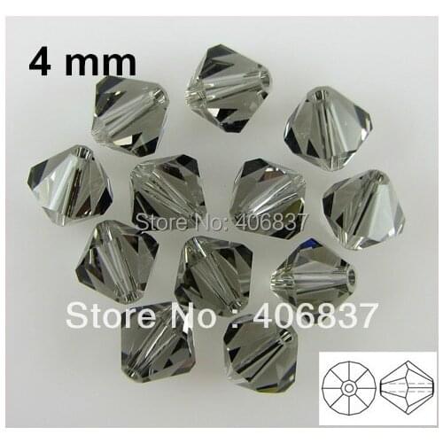 Free Shipping! 720pcs/Lot, AAA Chinese Top Quality 4mm Clear Grey Crystal Bicone Beads