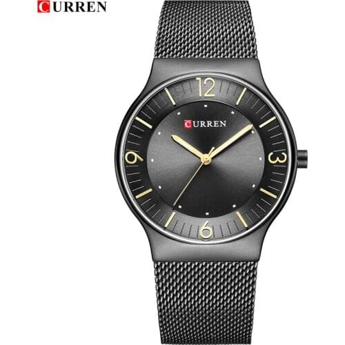 CURREN Top Brand Men Luminous Sport Watches Mens Thin Stainless Steel Quartz Watch Male Simple Analog Clock Relogio Masculino