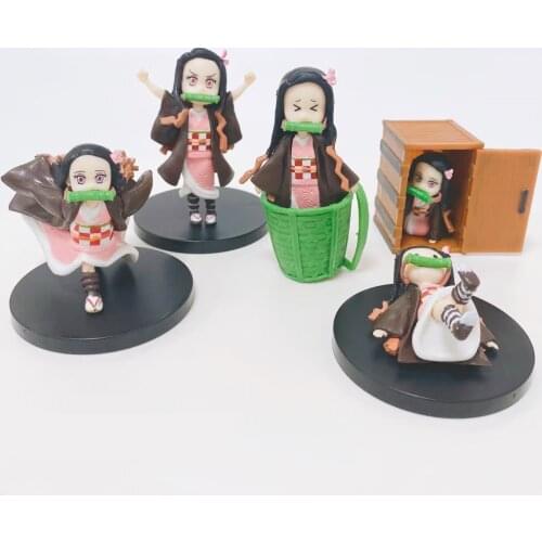 Anime Figurine Model Demon Slayer Kimetsu No Yaiba Q Posket Kamado Tanjirou Kamado Nezuko Agatsuma Zenitsu Action Figures Toys
