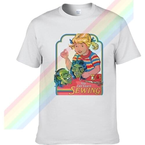 Satan You Can Learn Sewing Men Women Summer 100% Cotton Black Tees Male Newest Top Popular Normal Tee Shirts Unisex