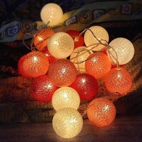 QuickDone 3M 20Pcs/lot Led Cotton Christmas Ball String Lights Warm White Home Decor Party Wedding XMas Decoration HG0557