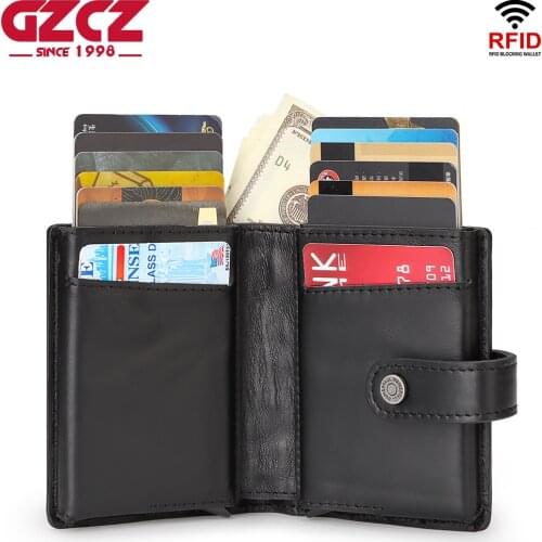 Quality Credit Card Holder Men Wallet Unisex Metal Card Holder Blocking RFID Wallet ID Card Case Aluminium Travel Purse Vintage