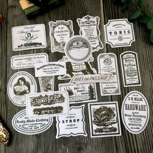 KLJUYP 20pcs Vintage decoration Paper Stickers for Scrapbooking Happy Planner/Card Making/Journaling Project