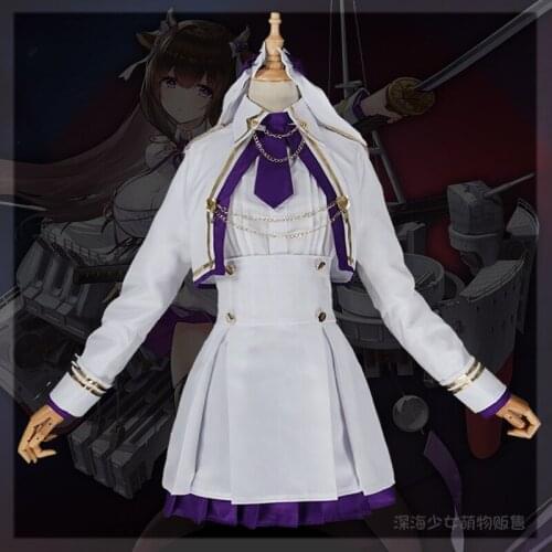 Game Azur Lane Kashino Cosplay Costume Female Fashion Combat Uniform Full Set Party Role Play Clothing Custom-Make Any Size