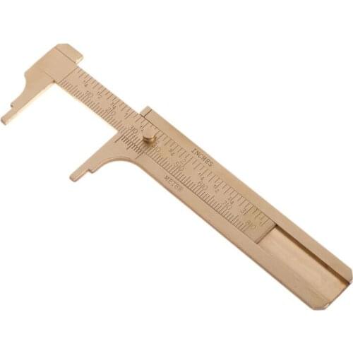 Mini Brass Sliding Gauge Vernier Caliper 80mm 3.25inch Pocket Ruler Double Scale
