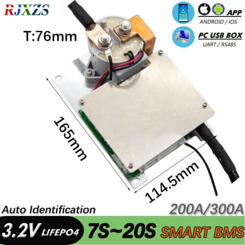 7S to 20S 200A/300A Large Current New DIY LiFePO4 Replay Smart BMS With Android Bluetooth APP Software Large Current