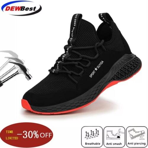 Mens Work Safety Shoes Breathable Lightweight Steel Toe Cap Fashion Breathable Sports Shoes Summer Mens Sports Shoes Boots