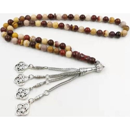 66Beads Natural Mookaite Tasbih Mans Muslim rosary misbaha Turkey pendant prayer beads Eid gift Islamic Accessories Bracelet